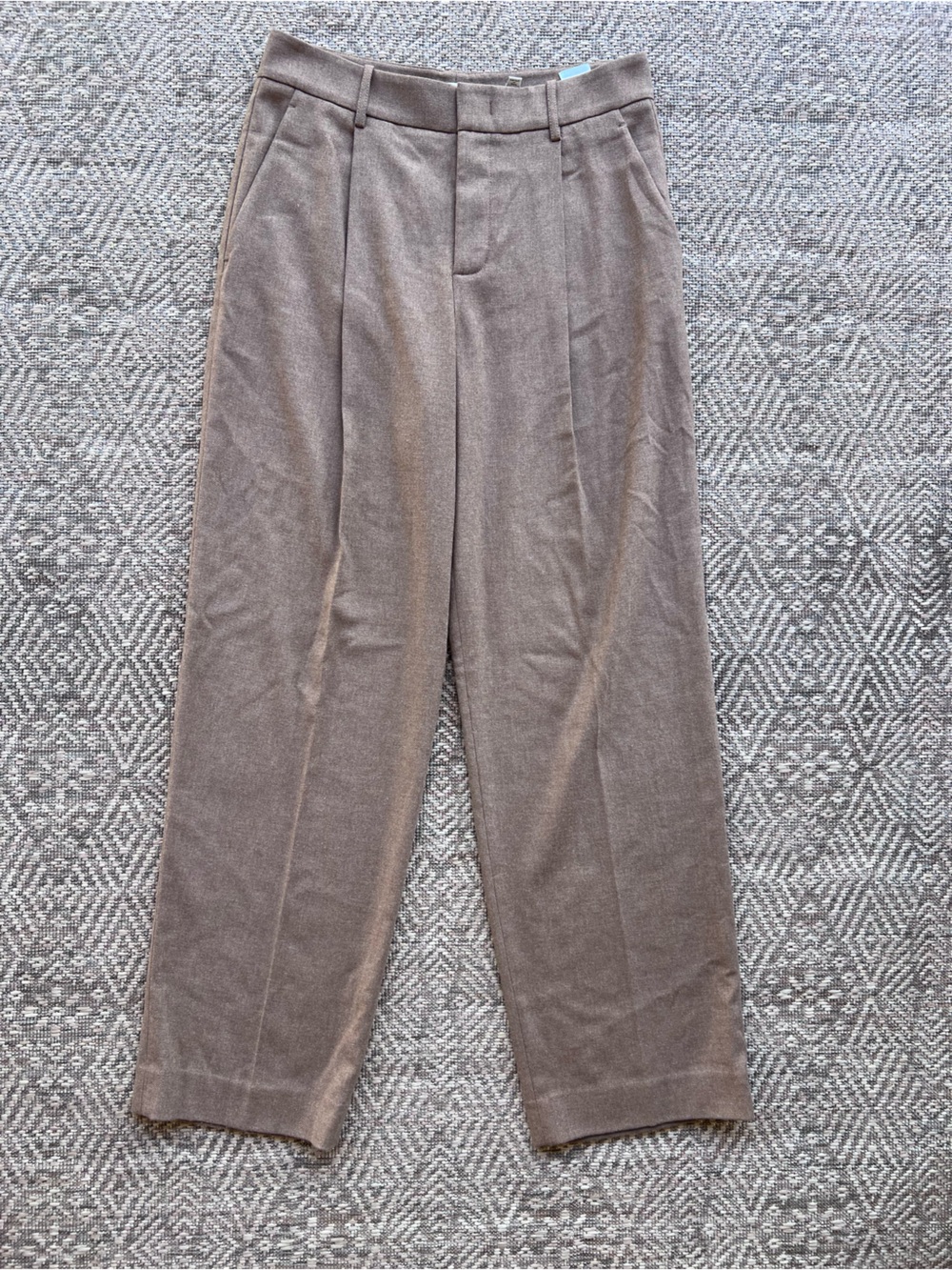 Vince Womens 6 Camel Tan Wool Blend Pleated Wide Leg Tailored Trousers Pants